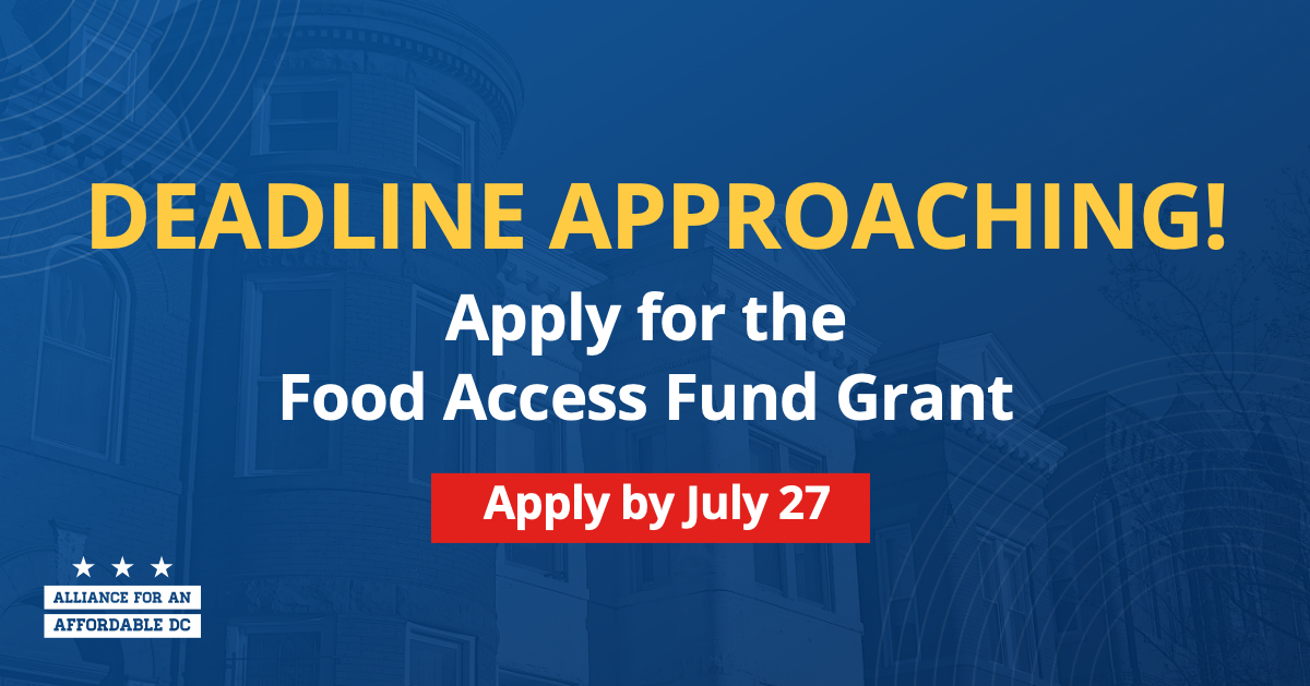 Apply for the 2022 Food Access Fund Grant! Afford DC